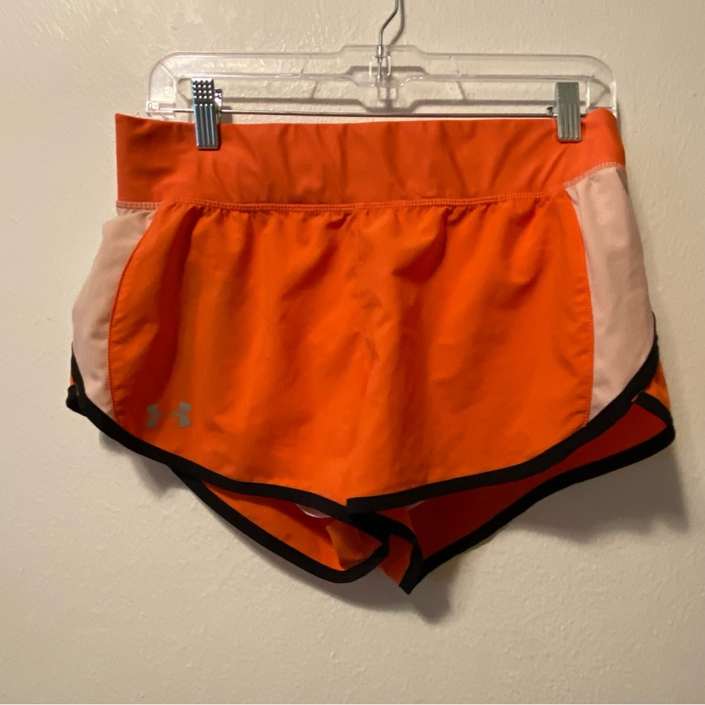 Under Armour Women's‎ Orange Running Shorts Heat Gear Fitted Size Medium